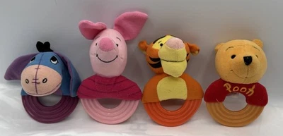 Disney VTG Winnie The Pooh Teethers 1994 Tigger Piglet Eyeore Baby Rattle Lot - Image 1 of 4
