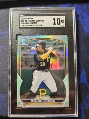 2023 Bowman Chrome Termarr Johnson Lunar Glow Prospect Pittsburgh Pirates  - Image 1 of 2