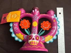 NEW NWT Dia de los Muertos Calavera Candleholder Luis Pinto Candelabra 2023 - Picture 1 of 8