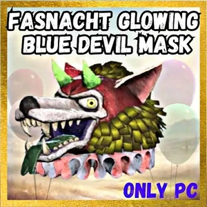 Fallout 76 PC Fasnacht Glowing Blue Devil Mask - Bild 1 von 1