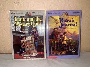 Lot of 2 Apple Paperbacks- Pedro’s Journal & Jamie & The Mystery Quilt-Very Good - Picture 1 of 18