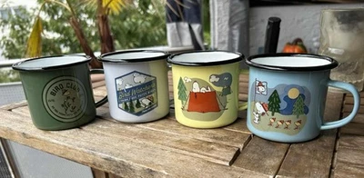 Emaille Becher Tasse Peanuts -Snoopy + Woodstock - Camp Snoopy - Bild 1 von 4