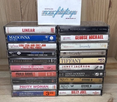 Pop Music Cassette Lot (20) Janet Jackson, Paula Abdul, Brandy, George Michael Foto 1 de 4