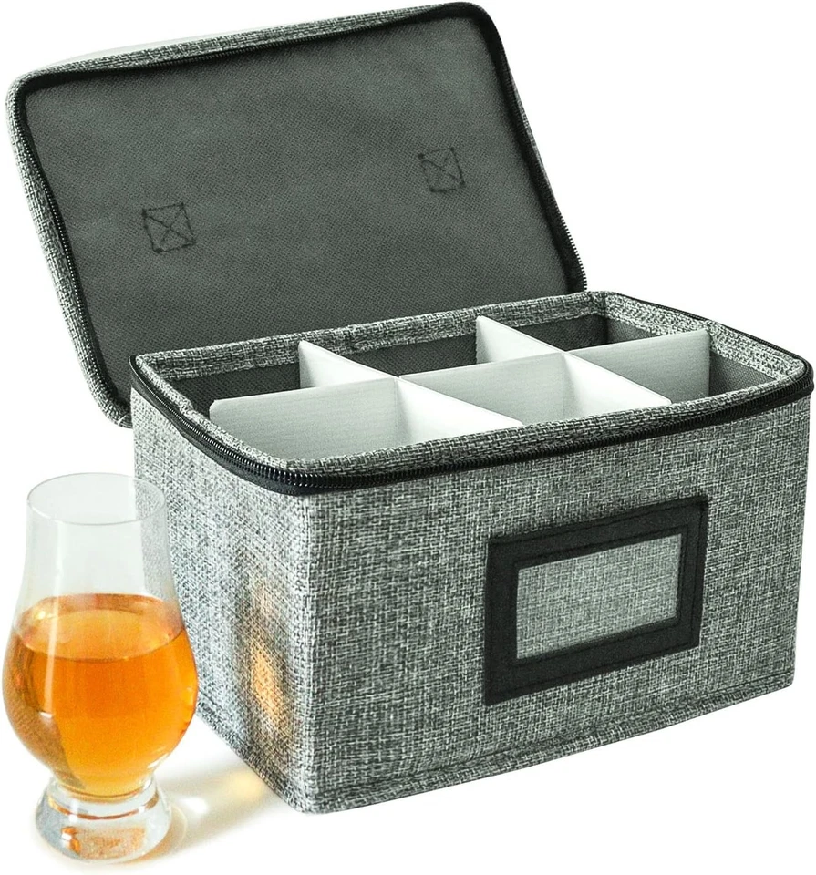 Storage Box for Glencairn Whisky Glass 6 Whiskey Glasses Holder for Organizer F