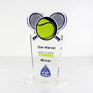ACRYLIC COLOUR TROPHY AWARD CUSTOM DESIGNED FOR TENNIS - Picture 1 of 3
