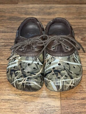 Crocs Camo Leather Islander Pitcrew Advantage Max-4 HD Men’s Size 7 - Image 1 of 4