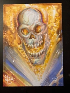 GHOST RIDER SKETCH Karte AA Original Art Chris McJunkin Marvel  - Bild 1 von 4