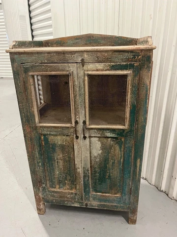 vintage pie cabinet w/screened sides and doors. Original paint, nice patina Cover