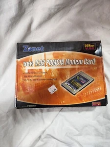 Vintage ZONET 56k v.92 PCMCIA Modem Card with Paperwork and Install Floppy Disc - Picture 1 of 6