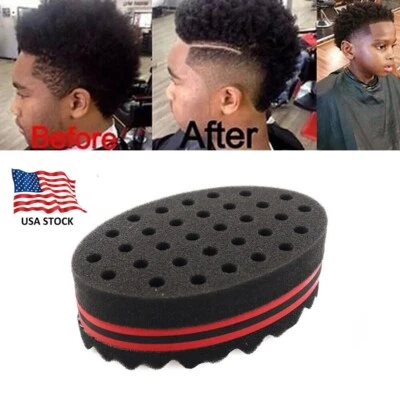 Double Side Hair Brush Sponge for Dreads Afro Locs Twist Curl Coil Magic Tool US - Image 1 of 4