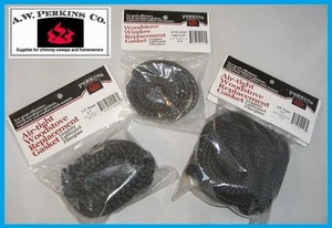 AWP PERKINS Stove Gasket Kit Black Graphite Round Tape Flat Rope FREE USA SHIP! - Picture 1 of 10