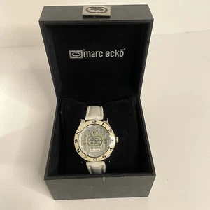 NEW Marc Ecko Women’s White/Cream Leather Watch E09502M2 Needs Battery - Picture 1 of 7