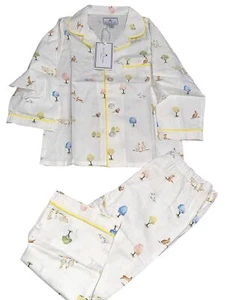 Petite Plume Kids Pajama Set With Whimsical Trees & Animals Print Size 4 - Picture 1 of 13