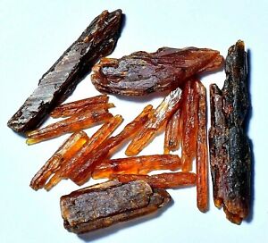 Untreated 99.90 CT Natural Tanzania Orange Kyanite Lot Of 15 Pcs Specimen Rough