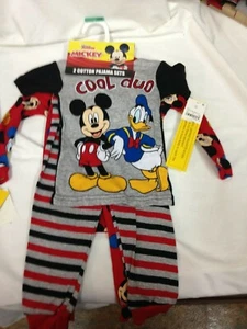 Disney Junior Mickey Mouse 4 Piece Cotton Pajama Set Size 18 Month Cool Duo - Picture 1 of 3