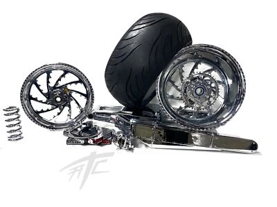 GSXR 330 CHROME FAT TIRE KIT CHROME PIRANHA WHEELS 2009-2016 SUZUKI GSXR 1000 Foto 1 de 4