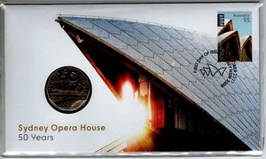 2023 Sydney Opera House 50c Coin - PNC Stamp & Coin Cover - Privy Mark Envelope - Picture 1 of 2