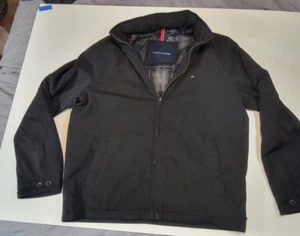 Tommy Hilfiger Jacket Mens Medium Plaid Lined Full Zip Hooded Polyester Coat - Picture 1 of 14