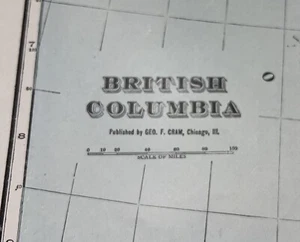 1911  Antique Country Map of British Columbia 15" X 22" - Picture 1 of 3