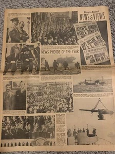 OREGON JOURNAL Dec 28 1941 PHOTOS OF THE YEAR D1-6 HITLER STALIN ROOSEVELT - Picture 1 of 16