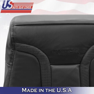 2010-2014 福特 F-150 Raptor SVT 前上衣和下装皮革座椅套黑色 — 第 1/4 张图片