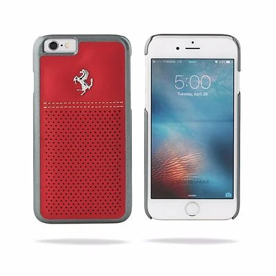 Funda de cuero perforado genuina Ferrari GT Berlinetta para iPhone 6 y 6s roja Foto 1 de 2