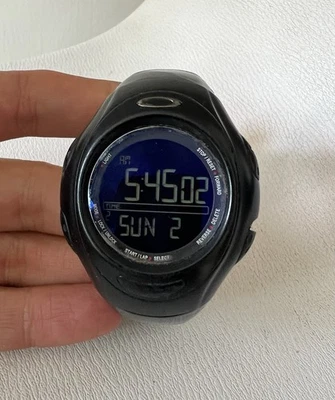 Oakley D1 Hombre Hidrofóbico Todo Negro Goma Cuarzo Digital 44mm Reloj Batería Nueva Foto 1 de 4