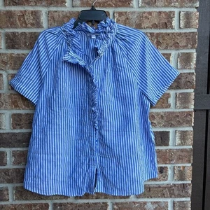 Chicos blau-weiß gestreifte Rüschenbluse Gr. 3 - Bild 1 von 8
