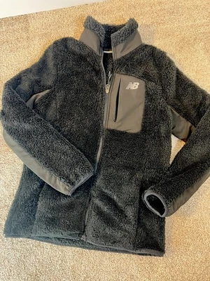 New Balance Full Zip Lined Fleece Jacket Size Small It’s True Black Not Faded - Image 1 of 3