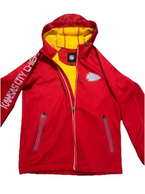 Толстовка с капюшоном NFL KC Kansas City Chiefs G111 от Carl Banks красная/желтая на молнии Pat Mah - Изображение 1 из 4