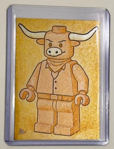 Texas Longhorn Platinum Plated Artist Signed "The Minifig" Trading Card 1/1 - Picture 1 of 2