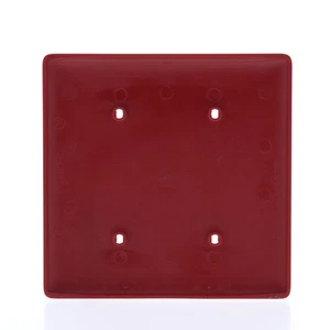 Hubbell NP24R Red 2-Gang Blank, Unbreakable Nylon Wallplate Cover Strap Mount - Picture 1 of 5