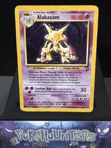 Pokemon Card Alakazam 1/130 Base Set 2 Holo Rare SWIRL WOTC Played - Picture 1 of 22