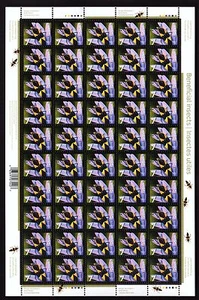 BENEFICIAL INSECT, LARGE MILKWEED BUG, CANADA SCOTT NO 2408 FULL SHEET NH - Picture 1 of 1