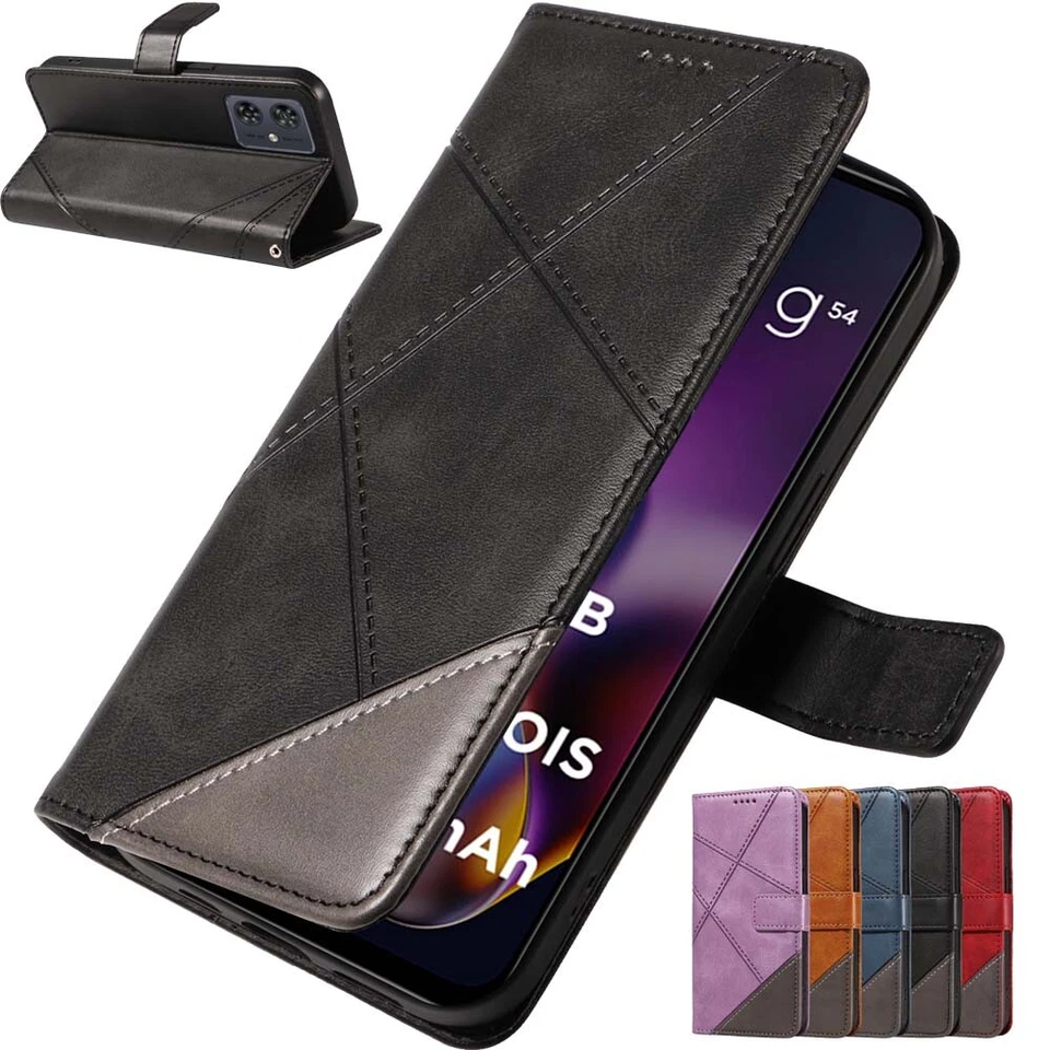 For Motorola Moto G54 G34 G14 E13 G13 G04 Flip Wallet Leather Phone Case Cover - Image 1 of 4