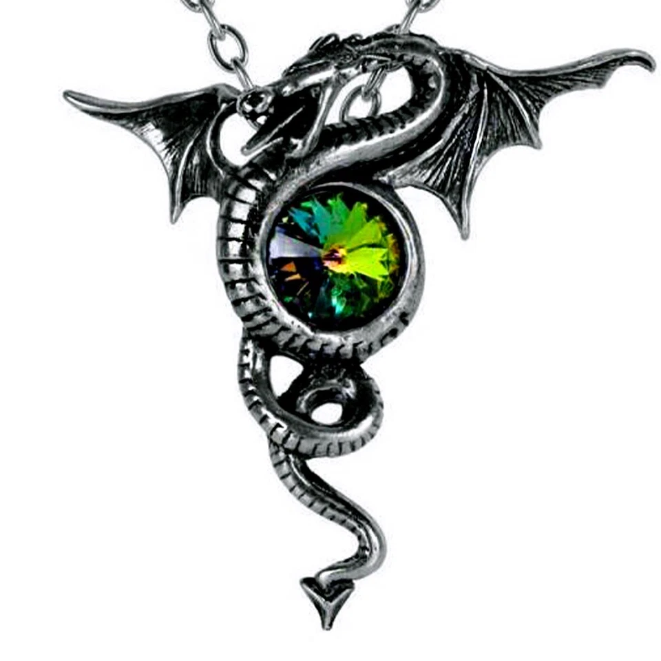ALCHEMY - Anguis Aeternus Pewter Dragon pendant P346 - Gothic Jewellery