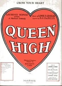 CROSS YOUR HEART vintage sheet music by Gensler & DeSylva 1926 vocal & piano - Picture 1 of 1