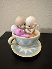 Precious Moments Pink Bear Teacup You Can Always Hold On To Me Figurine