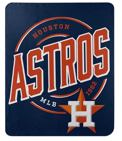 New MLB Houston Astros Large Soft Fleece Throw Blanket 50" X 60" Cover
