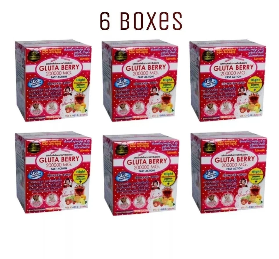 Gluta Berry 200000 mg Drink PUNCH Reduce freckles Skin fast ship  USA- Pack of 6 - Image 1 of 1