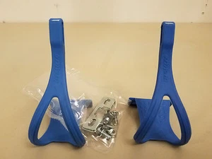 NOS Ladies Christophe Toe Clips.....Road Bike Pedals...France..Blue Resin..Small - Picture 1 of 2