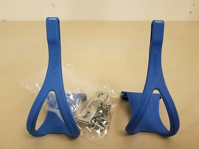 NOS Ladies Christophe Toe Clips.....Road Bike Pedals...France..Blue Resin..Small - Image 1 of 2