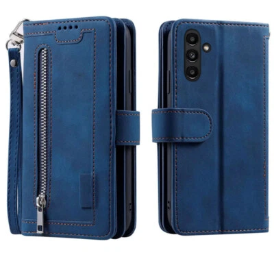 Funda Cartera Samsung Galaxy A15/A15 5G, Cuero Cremallera Magnética Abatible Tarjeta Estuche Foto 1 de 4