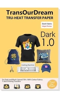 2pk TransOurDream Tru-Heat Transfer Paper - LIGHT OR DARK FABRIC 8.5x11 PK of 20 - Picture 1 of 6
