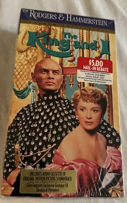 The KING And I (VHS) Sealed w/Original Movie Soundtrack Cassette Yul Brynner Foto 1 de 4