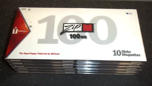Iomega Zip Brand 100MB PC 10-Pack Disks, New & Sealed - Picture 1 of 2