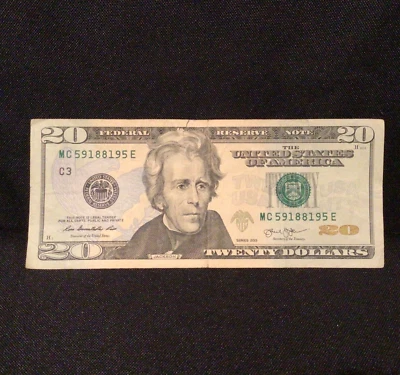 RADAR NOTE FANCY SERIAL NUMBER $20 DOLLAR BILL 59188195 (2013) - Image 1 of 4