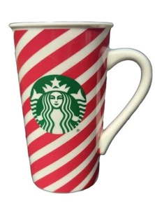 Starbucks 2019 Red White Stripe Candy Cane Holiday Coffee Tea Cup Mug 16 oz - Picture 1 of 5