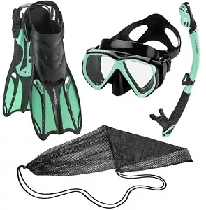 Phantom Aquatics Fin Snorkel Set Black Mint S/M, us: 6/8 - eu: 38/41 - Picture 1 of 7