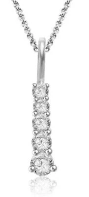 Round Diamond Journey Pendant Necklace I1 G 1.15 Ct White Yellow Gold Appraisal - Image 1 of 4